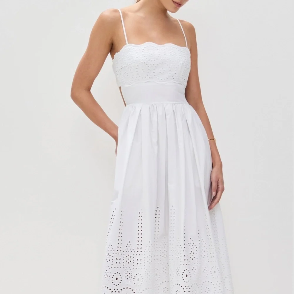 Susana Monaco Embroidered Poplin Open Back Dress - Picture 2 of 10